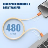 ASUS Adol USB-C Kabel 60W ultra-d&uuml;nn, geflochten 3A Schnellladung und Daten&uuml;bertragung (1m) - Orange