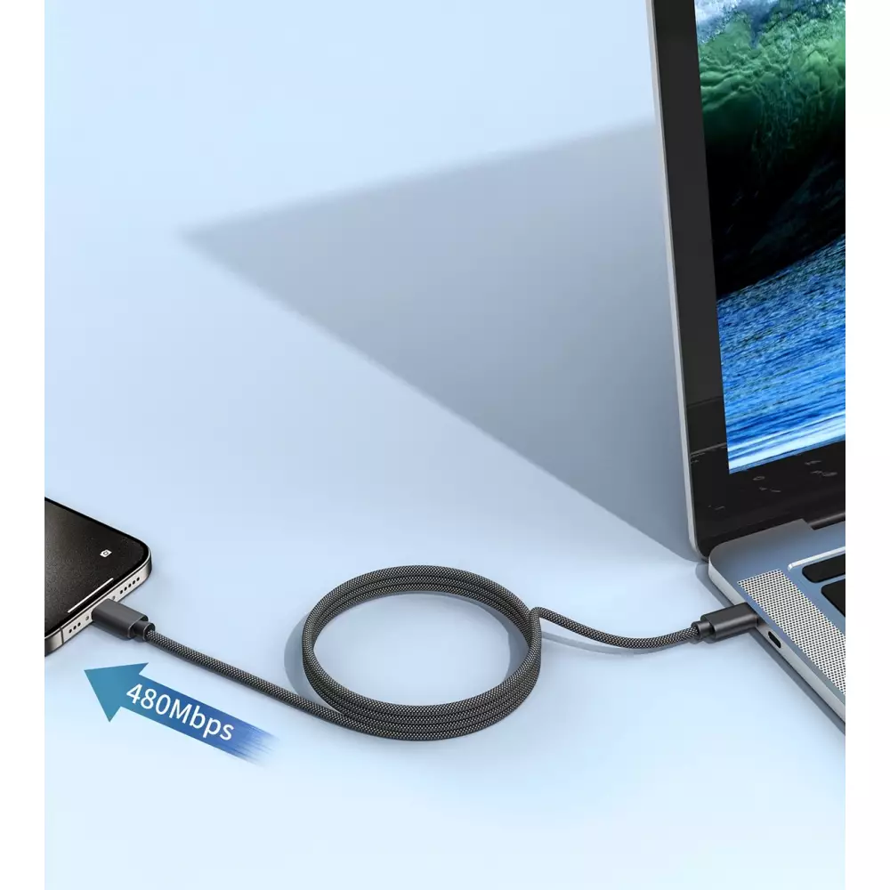 Câble USB-C vers USB-C magnétique (1.2 m) 240W avec Power Delivery 3.1 Choetech XCC-1054 - Noir