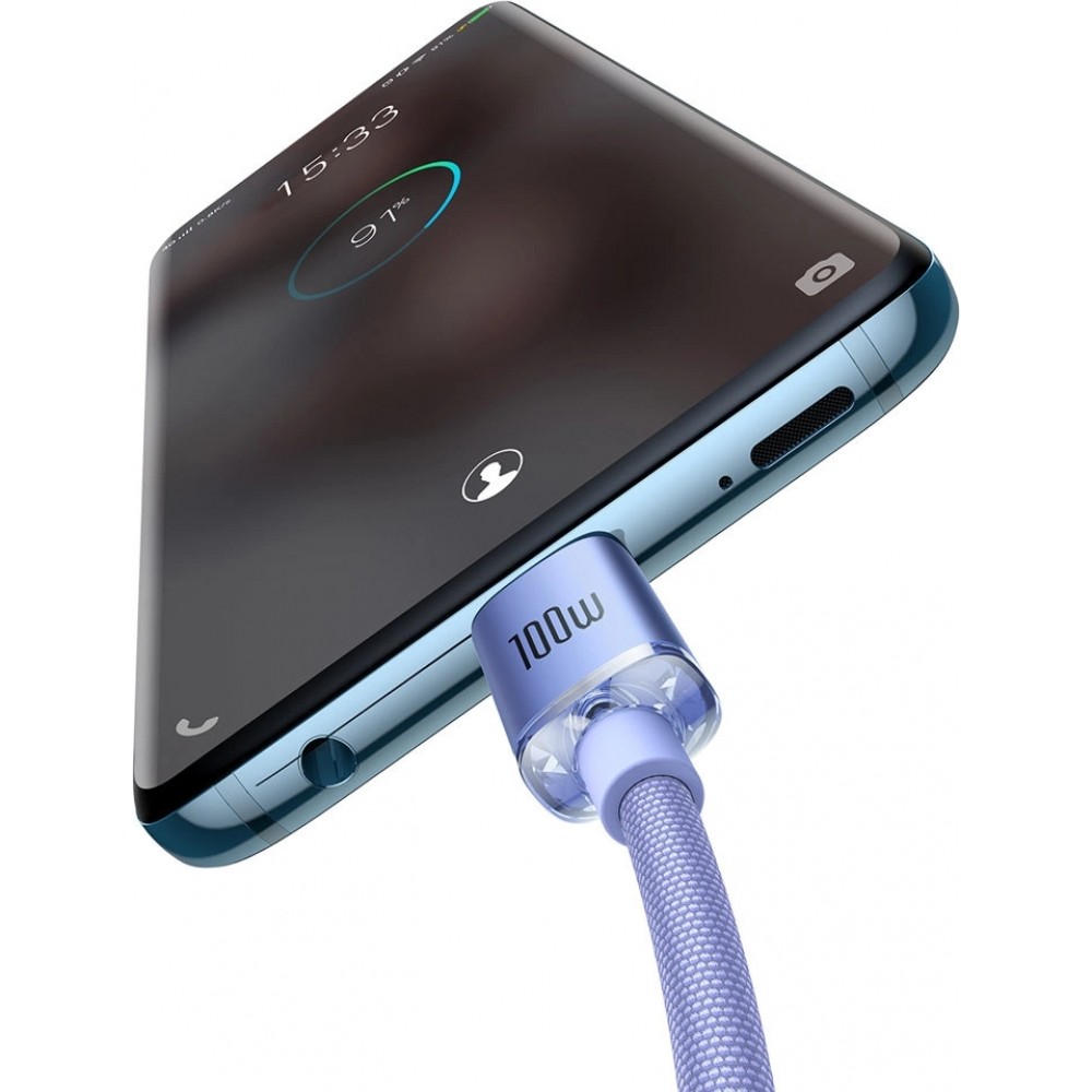 Baseus USB-C zu USB-C PD QC Kabel 100W 5A 480Mb/s (2 m) - Lila