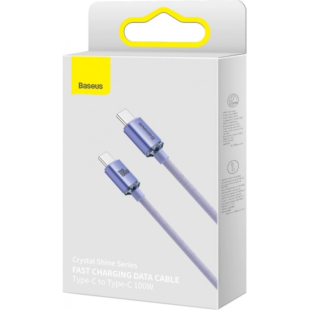 Baseus USB-C zu USB-C PD QC Kabel 100W 5A 480Mb/s (2 m) - Lila