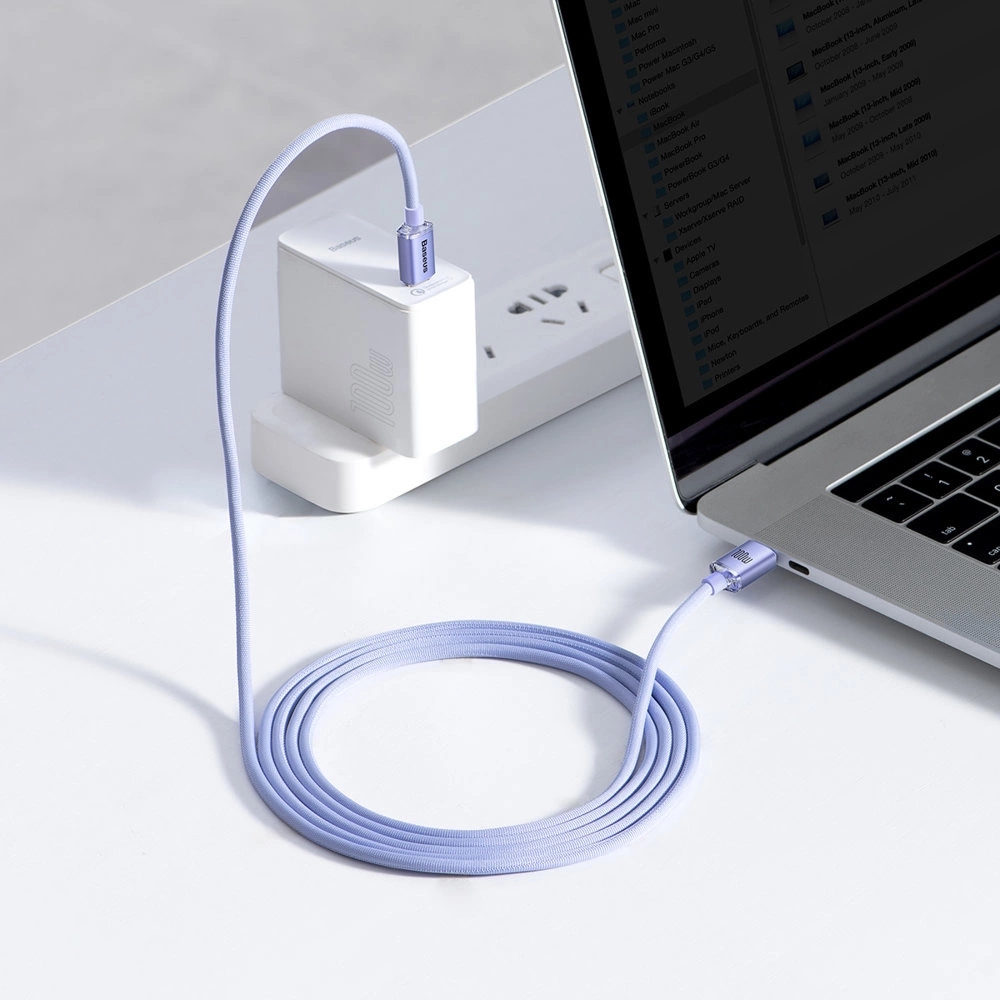 Baseus USB-C zu USB-C PD QC Kabel 100W 5A 480Mb/s (2 m) - Lila
