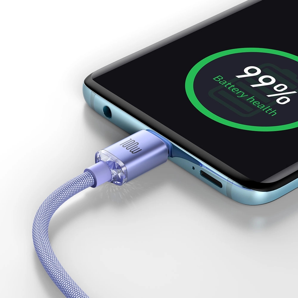 Baseus USB-C zu USB-C PD QC Kabel 100W 5A 480Mb/s (2 m) - Lila
