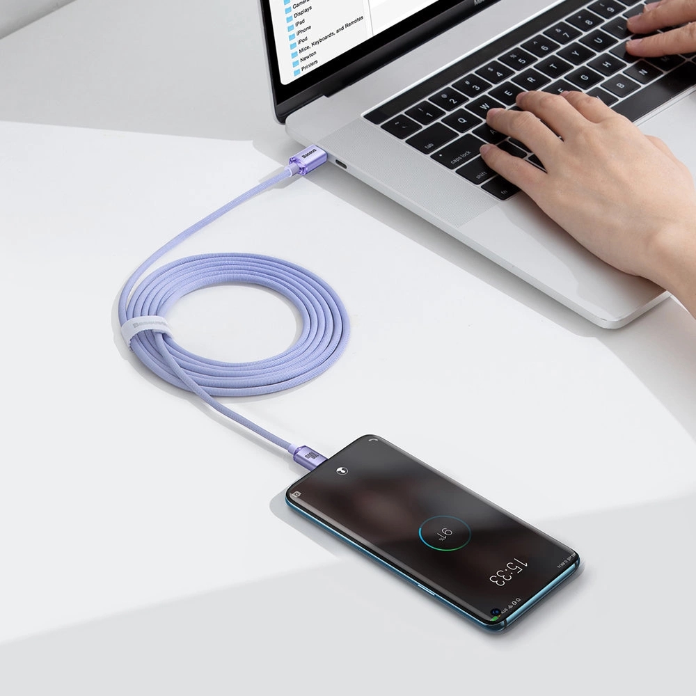 Baseus USB-C zu USB-C PD QC Kabel 100W 5A 480Mb/s (2 m) - Lila