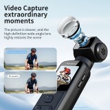 4K Tragbare Actionkamera mit 270° Rotationsobjektiv, Leicht, Wiederaufladbar für Vlogging und Reisen - Schwarz