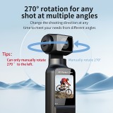 4K Tragbare Actionkamera mit 270° Rotationsobjektiv, Leicht, Wiederaufladbar für Vlogging und Reisen - Schwarz