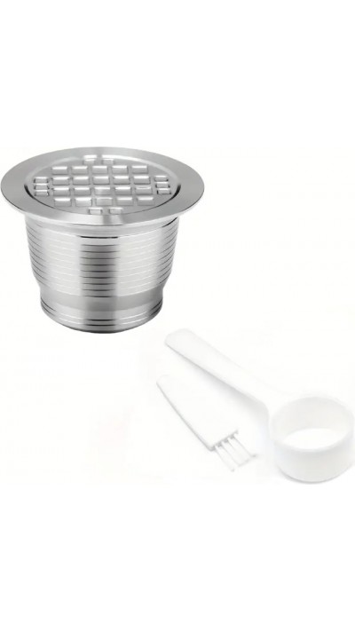 Wiederverwendbare Edelstahl-Kaffeekapsel kompatibel mit Nespresso - Silber