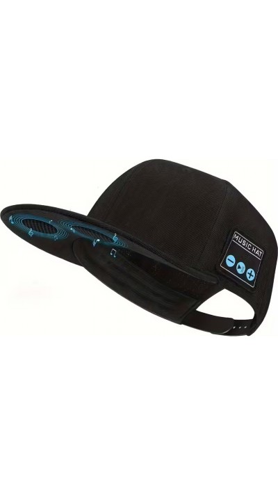 Bluetooth Cap mit integrierten Lautsprechern für Musik und Anrufe Unisex verstellbar - Schwarz