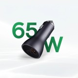 Baseus Goldener Kontaktschalter Pro Auto Ladegerät USB-A + 2x USB-C 65W Schnellladung - Grau