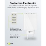 Goobay Multiport Ladegerät 30W 4 USB-A Anschlüsse - Weiss
