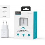 Chargeur mural Choetech USB-C PD 35W double port rapide avec protections intégrées - Blanc