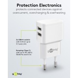 Goobay Doppel USB-A Ladeger&auml;t 12W Kompaktes USB-Wandladeger&auml;t - Schwarz