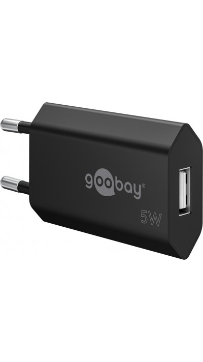 Goobay USB-A Ladeger&auml;t 5W Kompaktes Wandladeger&auml;t USB - Schwarz