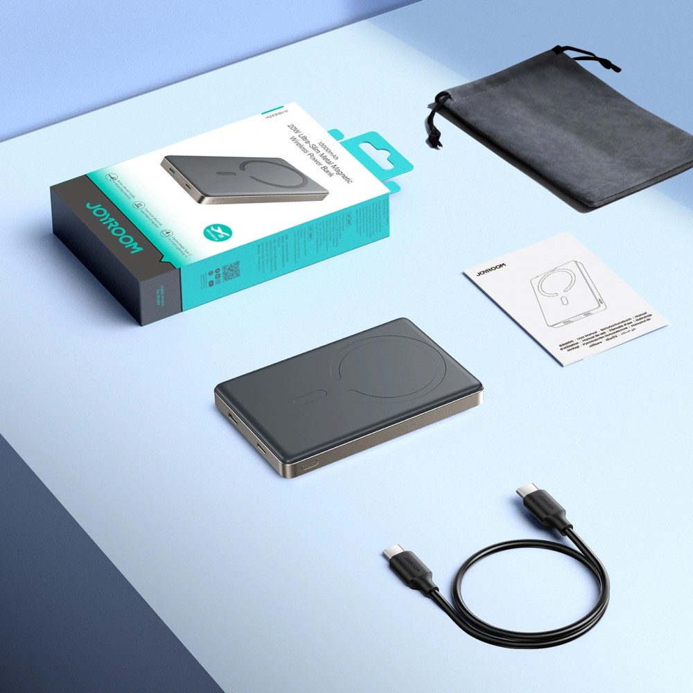 Magnetische Powerbank Joyroom JR-PBM08 Pro 10000 mAh 20 W ultraflach MagSafe - Titan