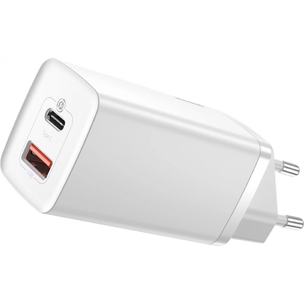 Baseus GaN2 Lite 65W USB-A / USB-C Schnellladegerät Quick Charge 3.0 Power Delivery - Weiss