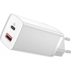 Baseus GaN2 Lite 65W USB-A / USB-C Schnellladegerät Quick Charge 3.0 Power Delivery - Weiss