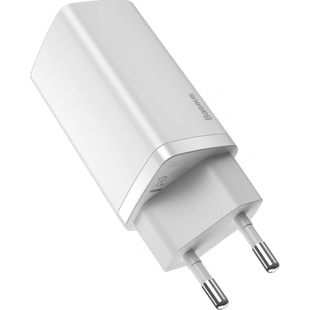 Baseus GaN2 Lite 65W USB-A / USB-C Schnellladegerät Quick Charge 3.0 Power Delivery - Weiss