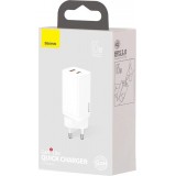 Baseus GaN2 Lite 65W USB-A / USB-C Schnellladegerät Quick Charge 3.0 Power Delivery - Weiss