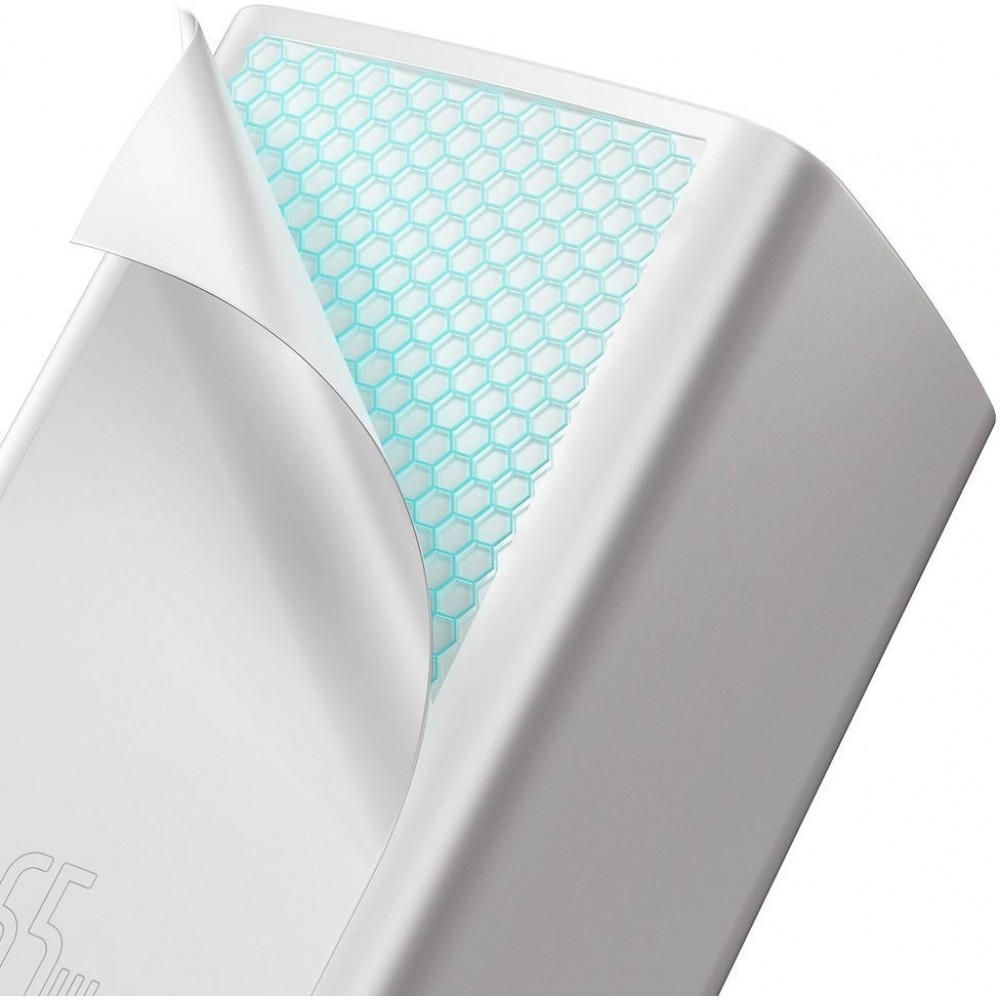 Baseus GaN2 Lite 65W USB-A / USB-C Schnellladegerät Quick Charge 3.0 Power Delivery - Weiss