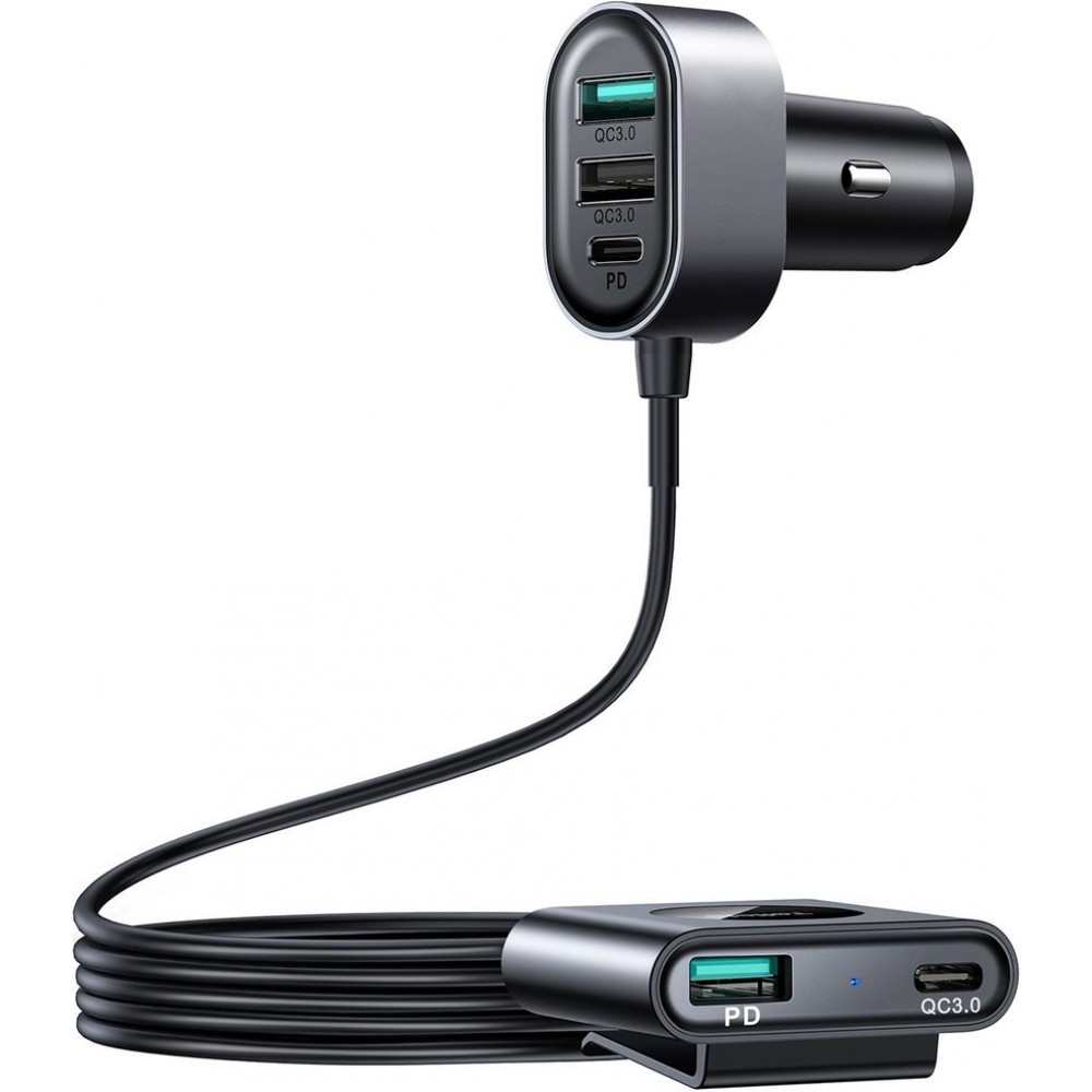 Joyroom JR-CL05 78W Schnellladegerät Auto 5 Ports (2xPD+3QC3.0) 1,5m Kabel - Schwarz