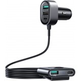 Joyroom JR-CL05 78W Schnellladegerät Auto 5 Ports (2xPD+3QC3.0) 1,5m Kabel - Schwarz