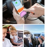 Joyroom JR-CL05 78W Schnellladegerät Auto 5 Ports (2xPD+3QC3.0) 1,5m Kabel - Schwarz