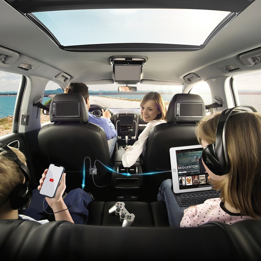 Joyroom JR-CL05 78W Schnellladegerät Auto 5 Ports (2xPD+3QC3.0) 1,5m Kabel - Schwarz