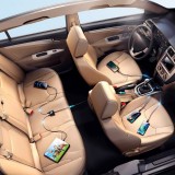 Joyroom JR-CL05 78W Schnellladegerät Auto 5 Ports (2xPD+3QC3.0) 1,5m Kabel - Schwarz