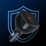 Choetech TC0024 165W Ultra Schneller Auto Ladegerät mit 2x USB-C PD 3.1 + 1x USB-A Schnellladeanschluss - Schwarz