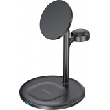 Choetech T585-F - Magnetische 3-in-1 Wireless Lade Station für iPhone / AirPods Pro / Apple Watch - Schwarz