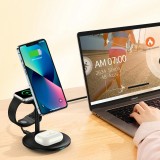 Choetech T585-F - Magnetische 3-in-1 Wireless Lade Station für iPhone / AirPods Pro / Apple Watch - Schwarz