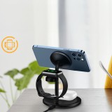 Choetech T585-F - Magnetische 3-in-1 Wireless Lade Station für iPhone / AirPods Pro / Apple Watch - Schwarz