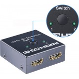HDMI 2.0 Bidirektionaler Switch 2x1 / 1x2 4K UHD HDMI Umschalter Dual-Port High-Speed Splitter Audio Video - Schwarz