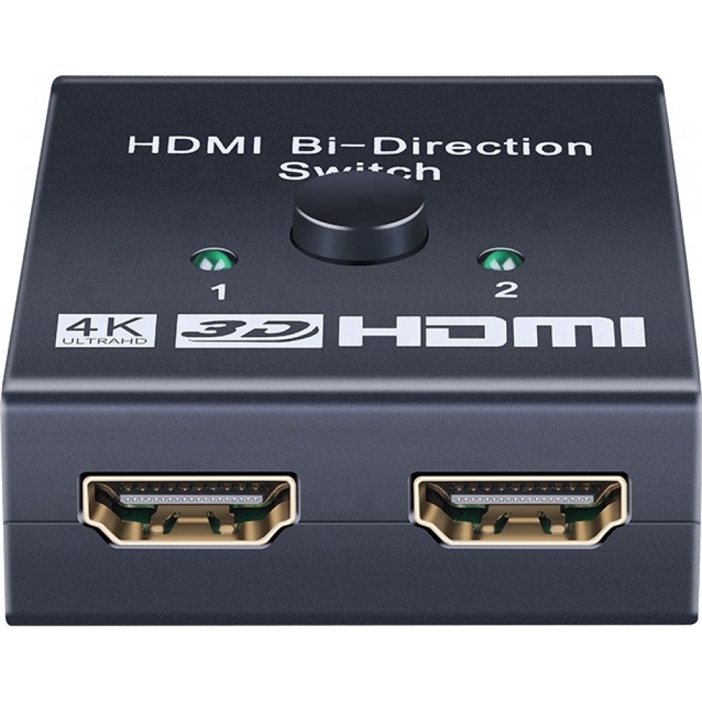 HDMI 2.0 Bidirektionaler Switch 2x1 / 1x2 4K UHD HDMI Umschalter Dual-Port High-Speed Splitter Audio Video - Schwarz
