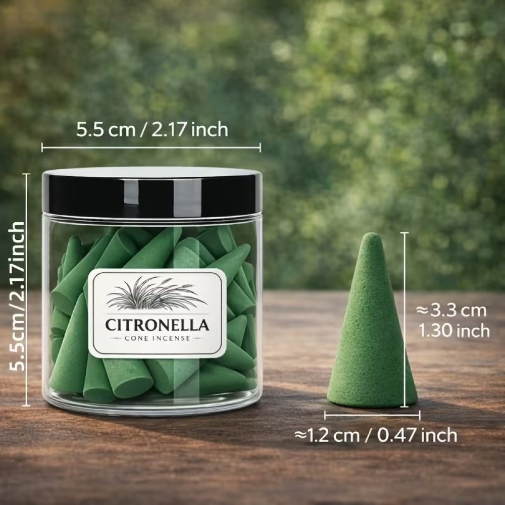 C&ocirc;nes d&rsquo;encens citronnelle premium faits main longue dur&eacute;e anti-moustique pour ext&eacute;rieur id&eacute;al pour l'&eacute;t&eacute; - Vert
