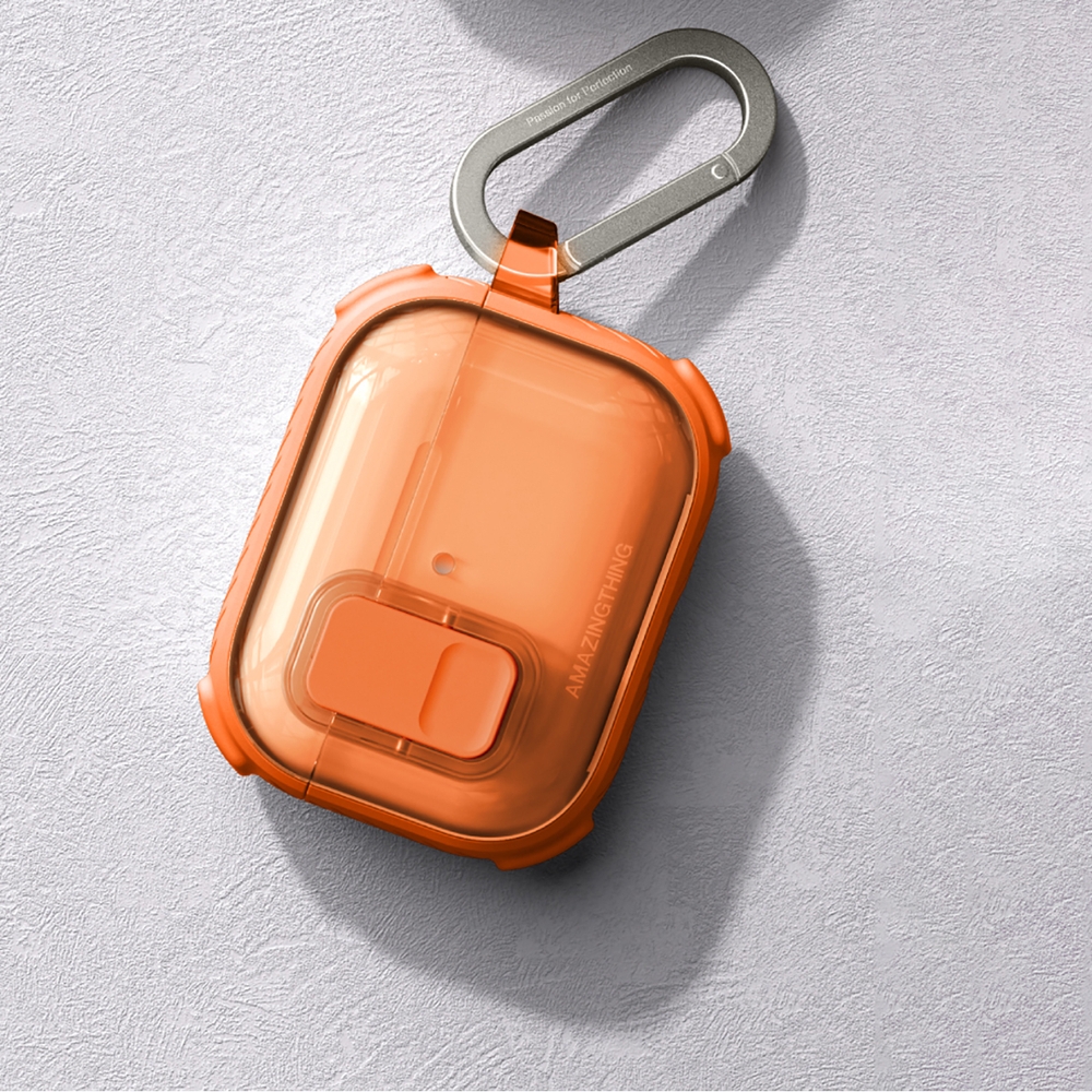 AirPods 3 Case H&uuml;lle - AmazingThing Titan Pro Guardian Schutzh&uuml;lle innovativ - Orange