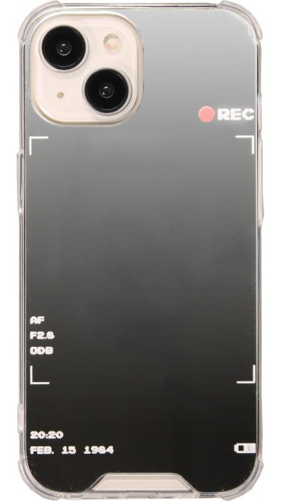 iPhone 14 Case Hülle - Spiegel-Effekt Silikon-Kamera mit verstärkten Ecken - Silber