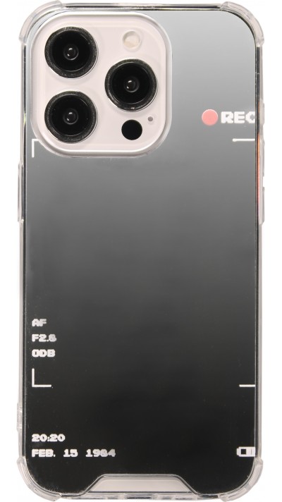 iPhone 14 Pro Case Hülle - Spiegel-Effekt Silikon-Kamera mit verstärkten Ecken - Silber