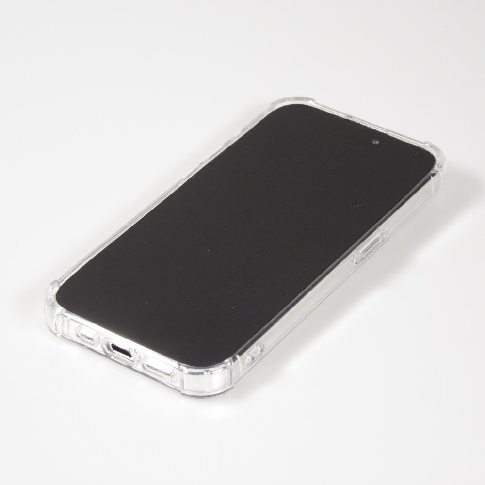 iPhone 14 Pro Case Hülle - Spiegel-Effekt Silikon-Kamera mit verstärkten Ecken - Silber