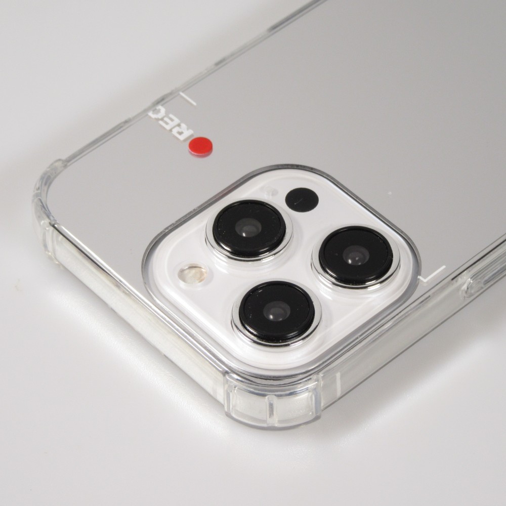 iPhone 14 Pro Case Hülle - Spiegel-Effekt Silikon-Kamera mit verstärkten Ecken - Silber