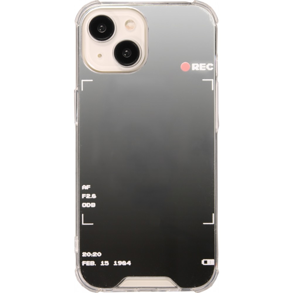 iPhone 15 Case Hülle - Spiegel-Effekt Silikon-Kamera mit verstärkten Ecken - Silber