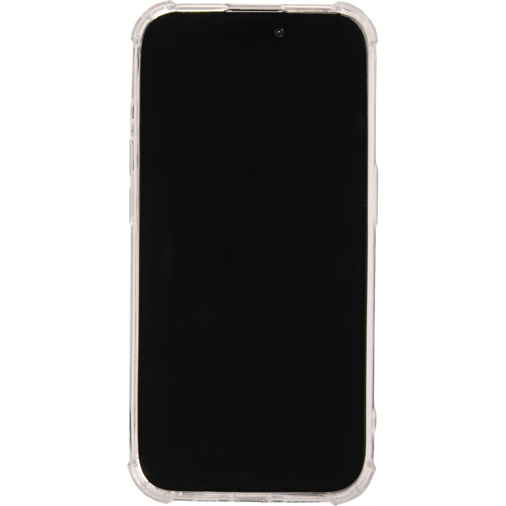 iPhone 15 Case Hülle - Spiegel-Effekt Silikon-Kamera mit verstärkten Ecken - Silber