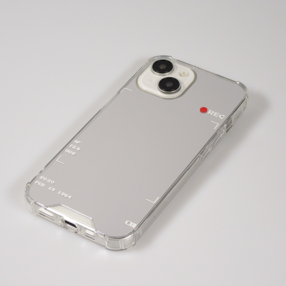 iPhone 15 Case Hülle - Spiegel-Effekt Silikon-Kamera mit verstärkten Ecken - Silber