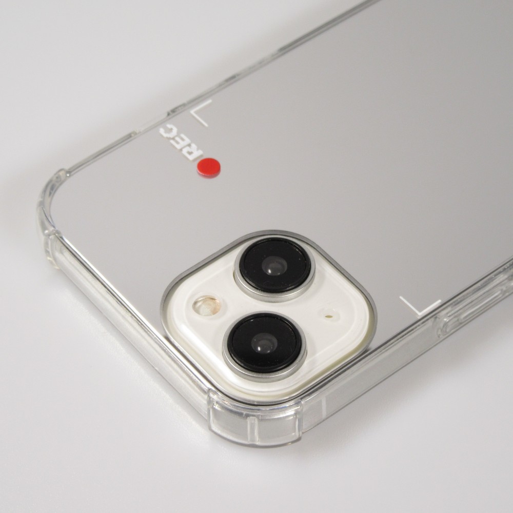iPhone 15 Case Hülle - Spiegel-Effekt Silikon-Kamera mit verstärkten Ecken - Silber