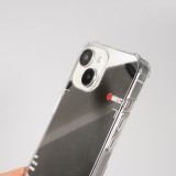 iPhone 15 Case Hülle - Spiegel-Effekt Silikon-Kamera mit verstärkten Ecken - Silber