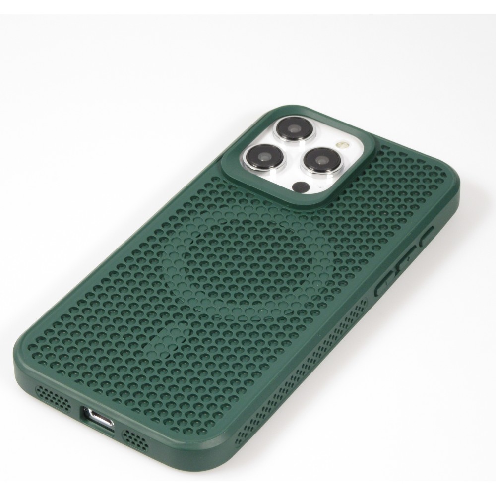 iPhone 15 Pro Max Case Hülle - Ultra-leicht und luftig mit MagSafe-kompatiblem Gitterdesign - Grün