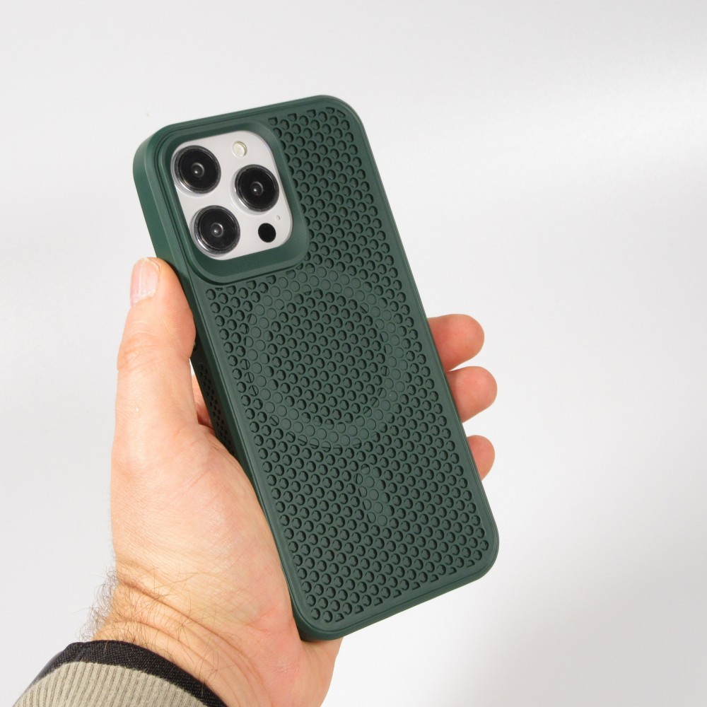 iPhone 15 Pro Max Case Hülle - Ultra-leicht und luftig mit MagSafe-kompatiblem Gitterdesign - Grün