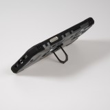 iPhone 16 Case H&uuml;lle - Armor mit Silikon-Eckschutz und St&uuml;tzring - Silber