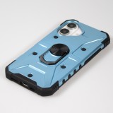iPhone 16 Case H&uuml;lle - Armor Silikon-Ecken-Schutz mit St&uuml;tzring - Hellblau