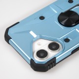 iPhone 16 Case H&uuml;lle - Armor Silikon-Ecken-Schutz mit St&uuml;tzring - Hellblau