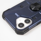 iPhone 16 Case H&uuml;lle - Armor Silikon-Ecken-Schutz mit St&uuml;tzring - Dunkelblau